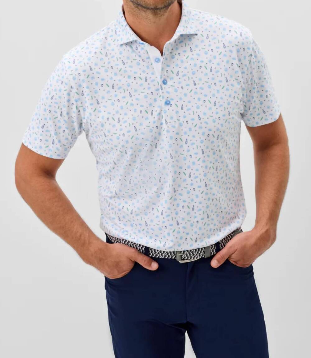 NEW JOHNNIE-O performance mesh polo in burgers n beers